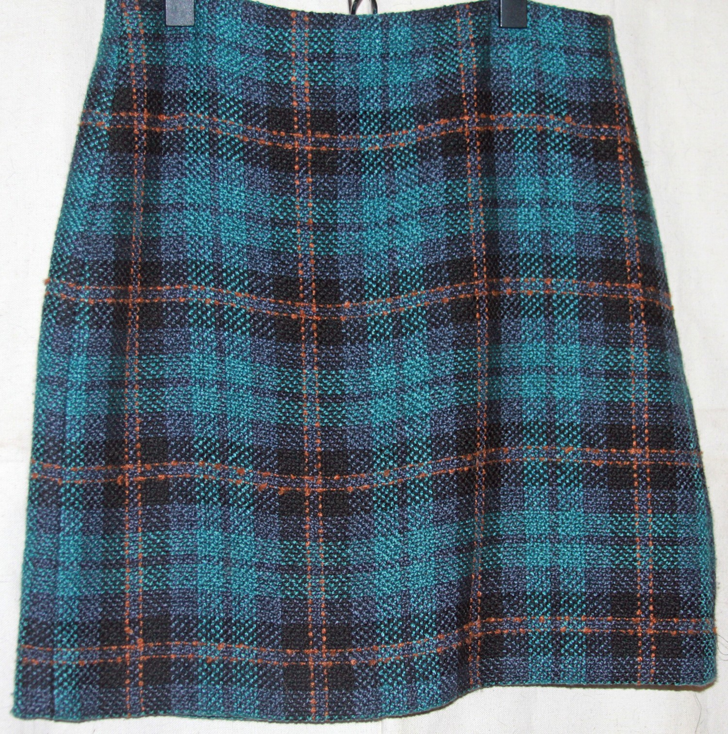 LOFT Outlet Teal & Rust Plaid Skirt NWT - Size 2