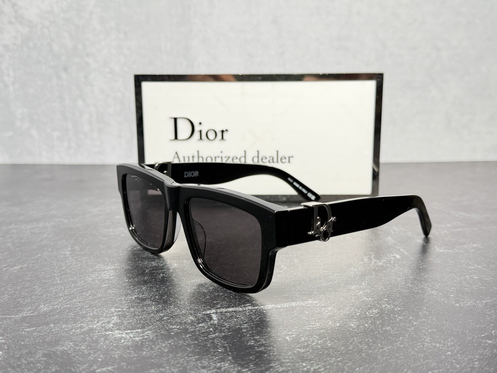 CHRISTIAN DIOR DIOROBLIQUE S3F SUNGLASSES 10A0 BLACK w/GRAY LENS SHIPS TODAY
