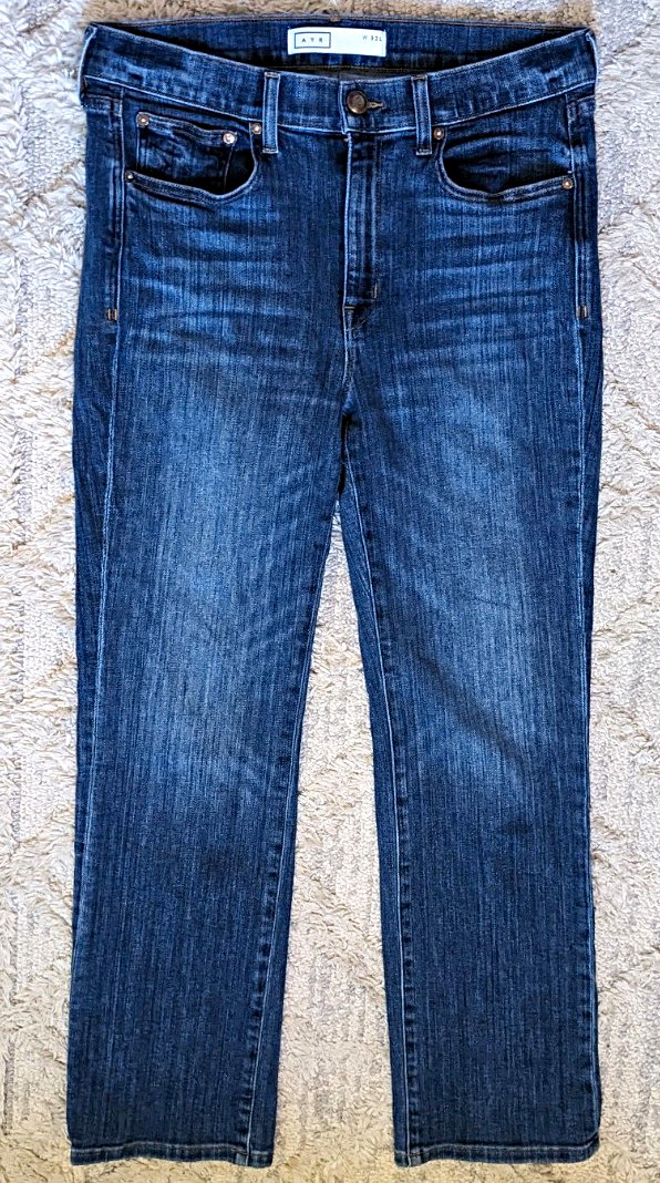 AYR The Pop Women\'s High Rise Straight Jeans Sz 32L (14 Long) Medium Wash Denim