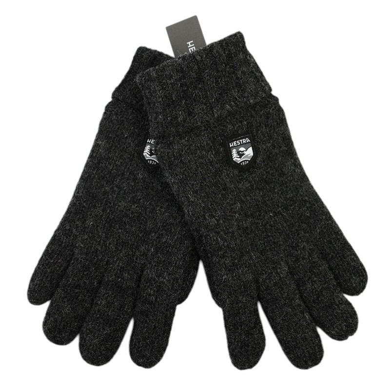 HESTRA Mens Charcoal Basic Wool 5 Finger Insulated Knit Gloves 8 NWT