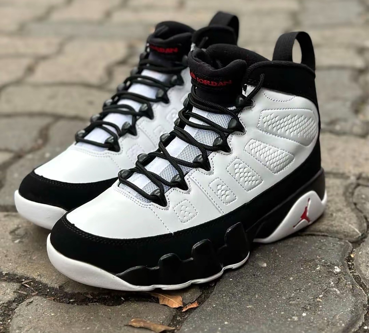 🎋 Nike Air Jordan 9 Retro Space Jam White True Red Leather High Top Men's Shoes