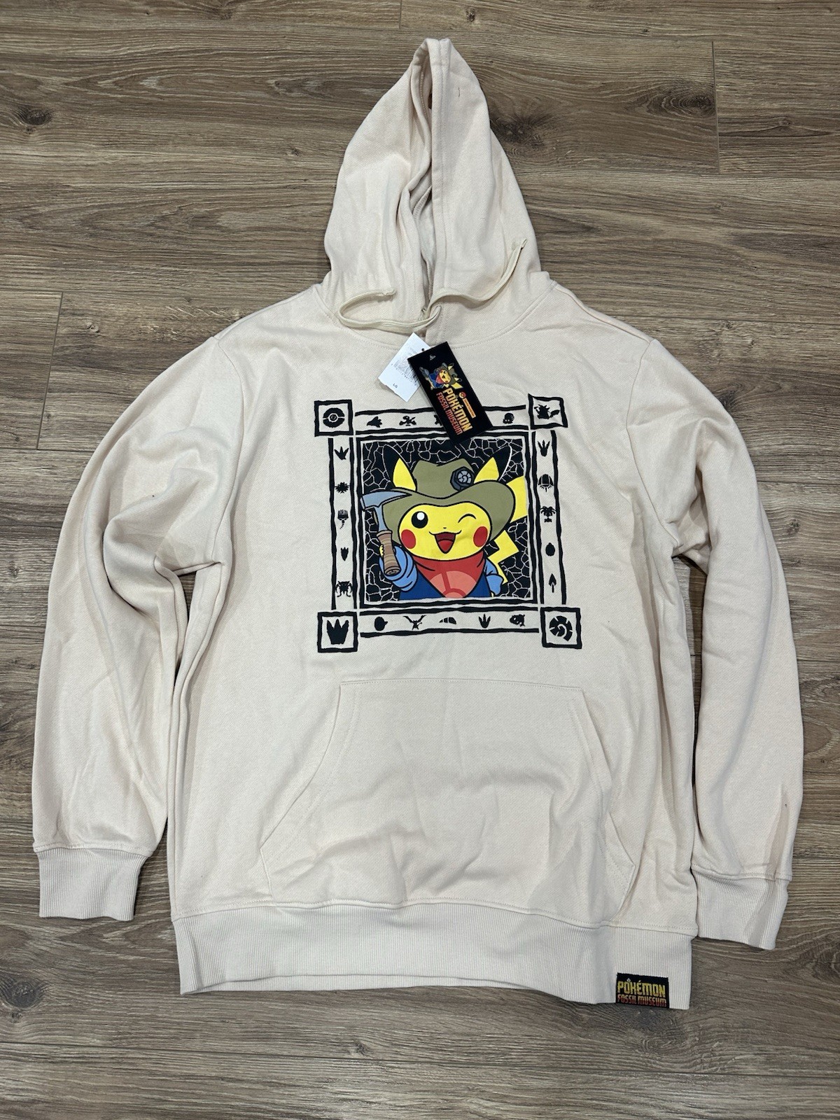 Excavator Pikachu Sweatshirt (L) Chicago Field Museum Fossil Exhibit Exclusive