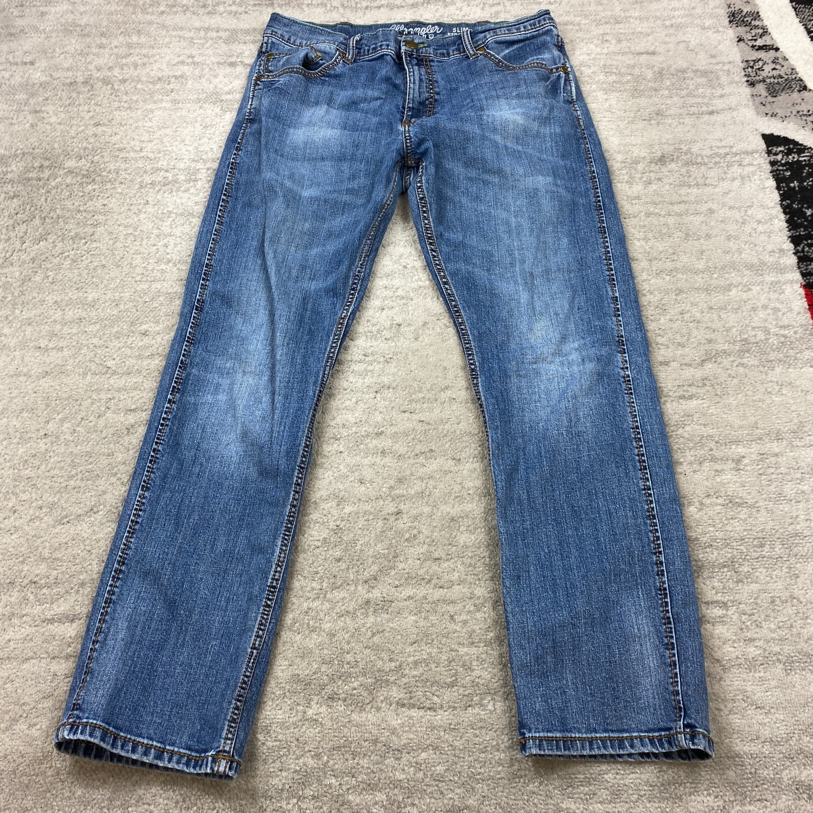 Wrangler Retro Straight Pants Men 36 Blue Jeans Denim Outdoor Cowboy Rodeo 36x32