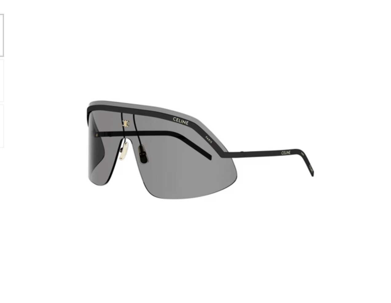 Celine Shield Morning Shade Runway CL40350U 01A Metal Shiny Black  Sunglasses