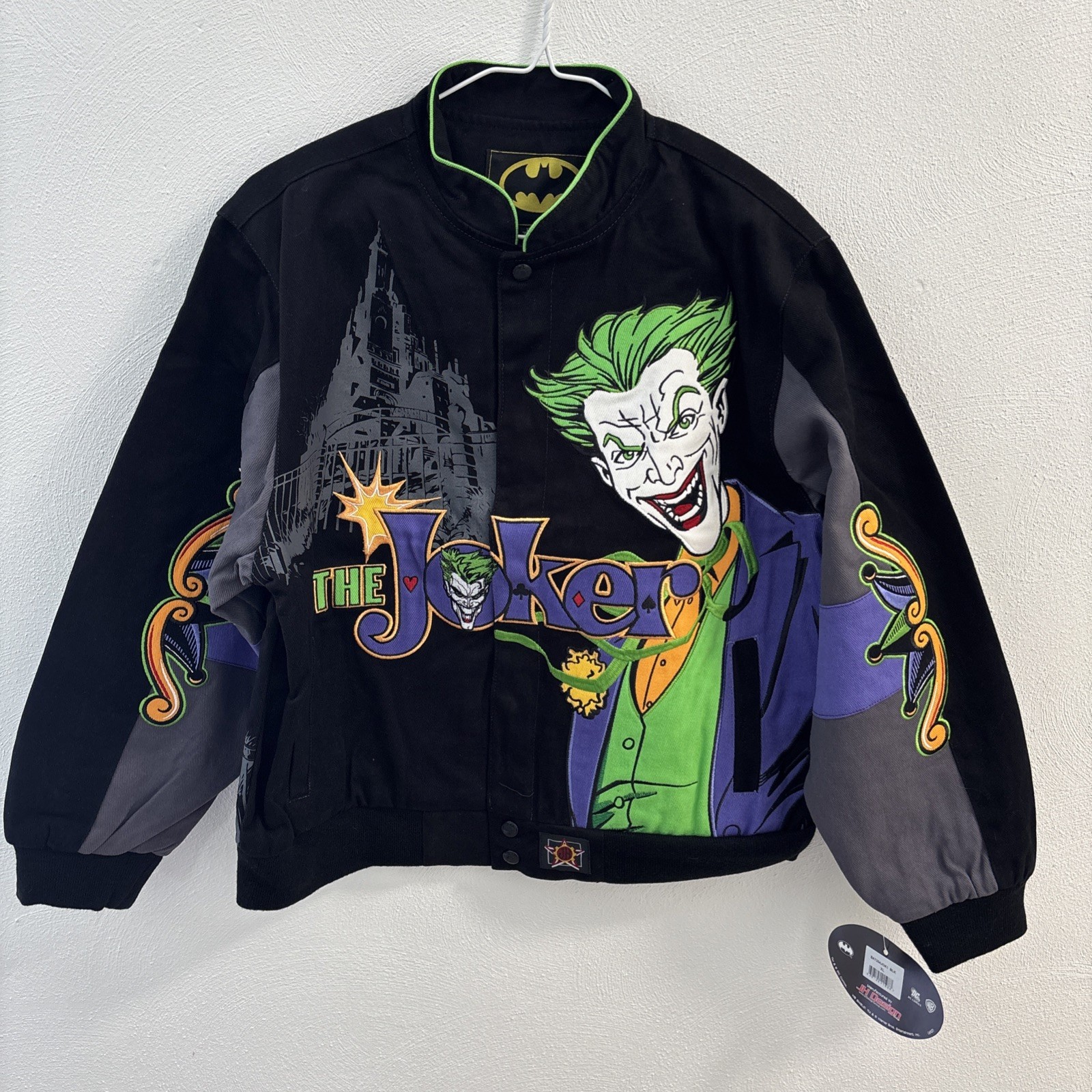 New JH Design The Joker Patch Embroidery All Over Jacket Youth Size XL NWT RARE