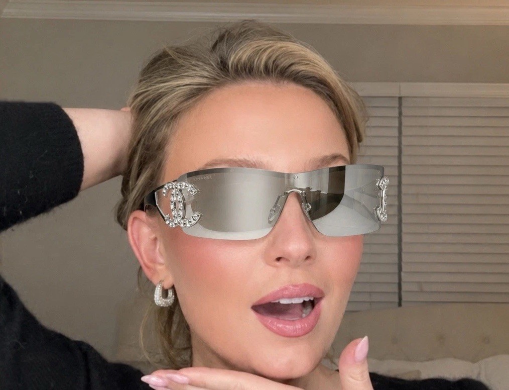 Chanel Shield Women’s Sunglasses With Crystals Ch9579B Brand New