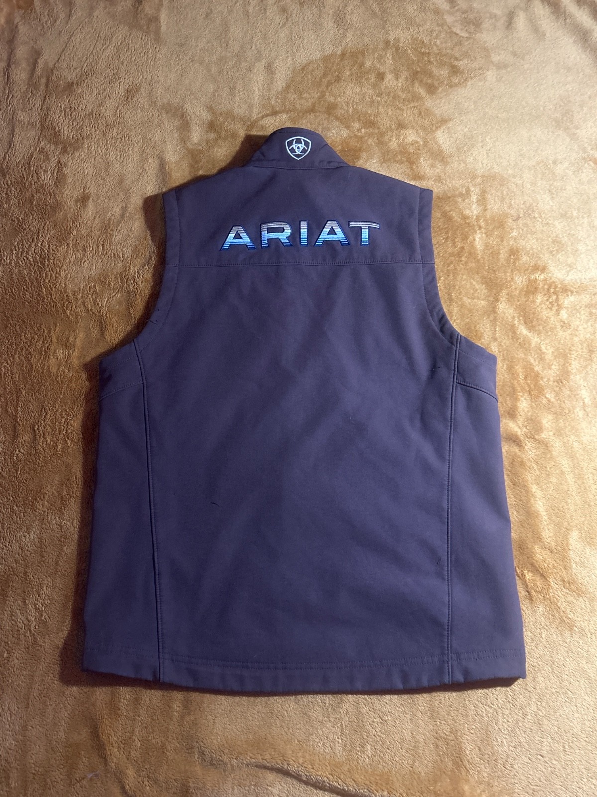 Ariat Men’s Brown Softshell Full Zip Lined Vest Stand-Up Collar S 36\