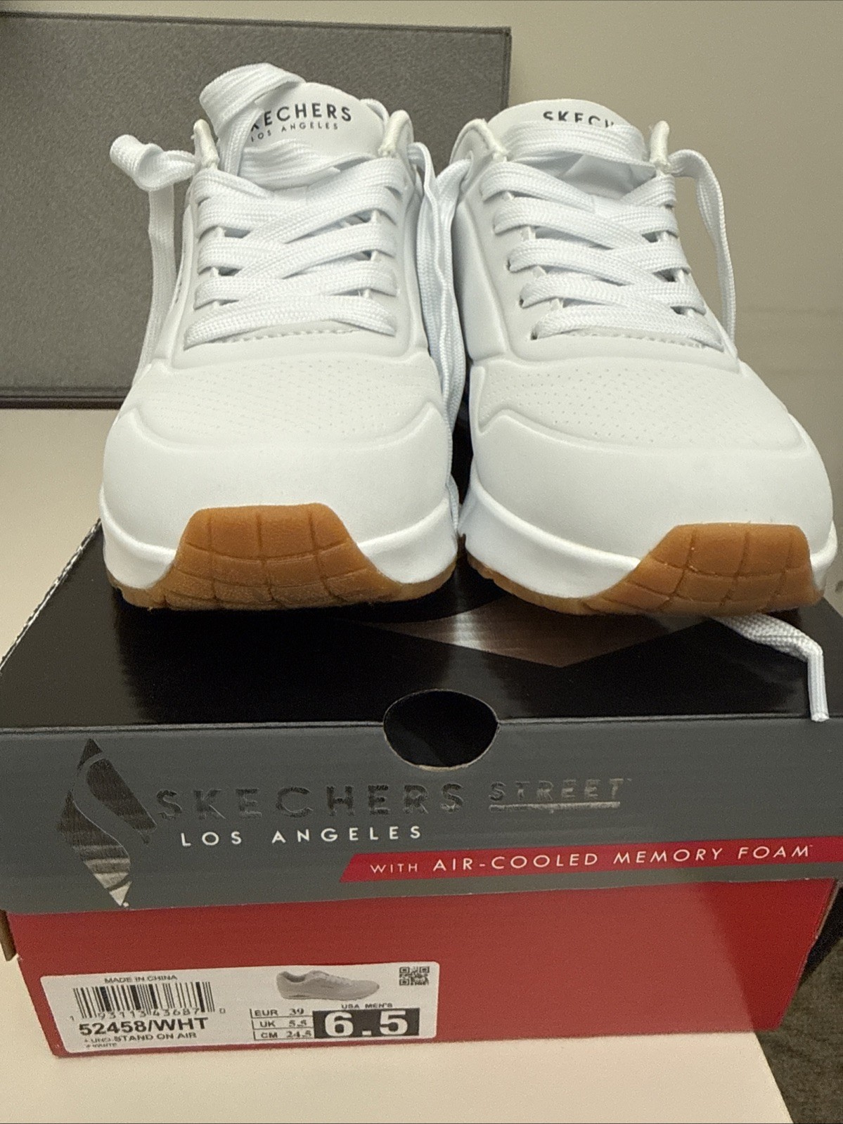 Men\'s SKECHER  Uno STAND ON AIR White Gum Comfort Classic SNEAKERS SIZE 6.5