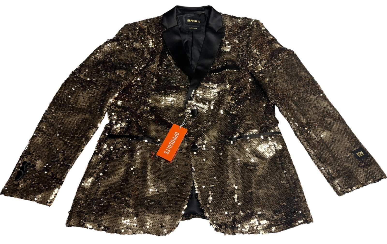 OppoSuits Groovy Gold Sequins Suit Mens US 40 Party Disco Costume NWT