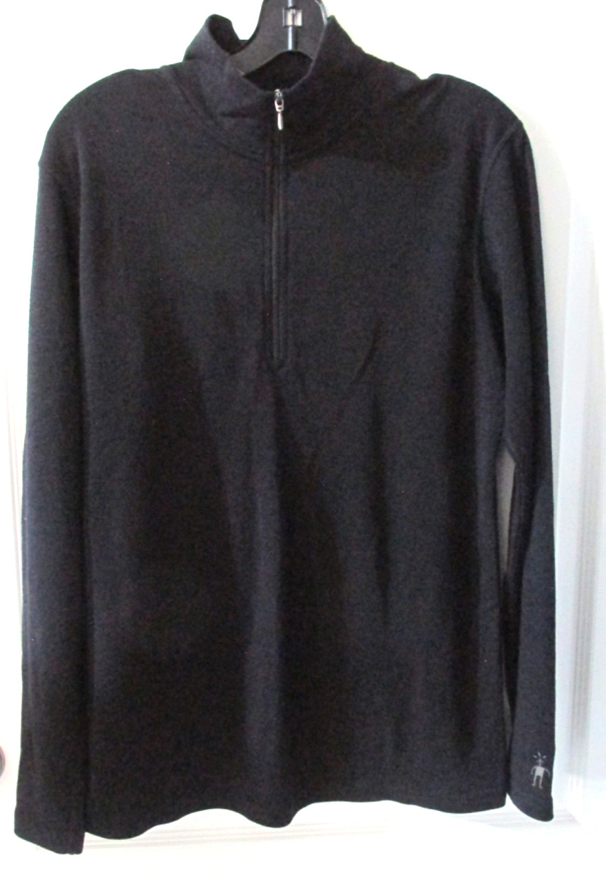 Smartwool Women\'s Black  100% Merino Wool Quarter Zip Base Layer - L