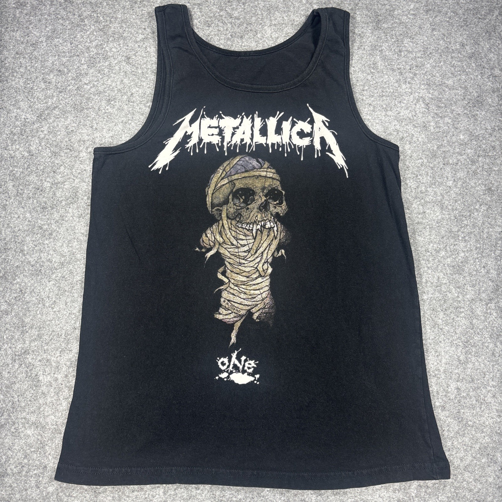 RARE Vintage Metallica One 1990 OG Pushead Heavy Metal Band Tank Top Size small