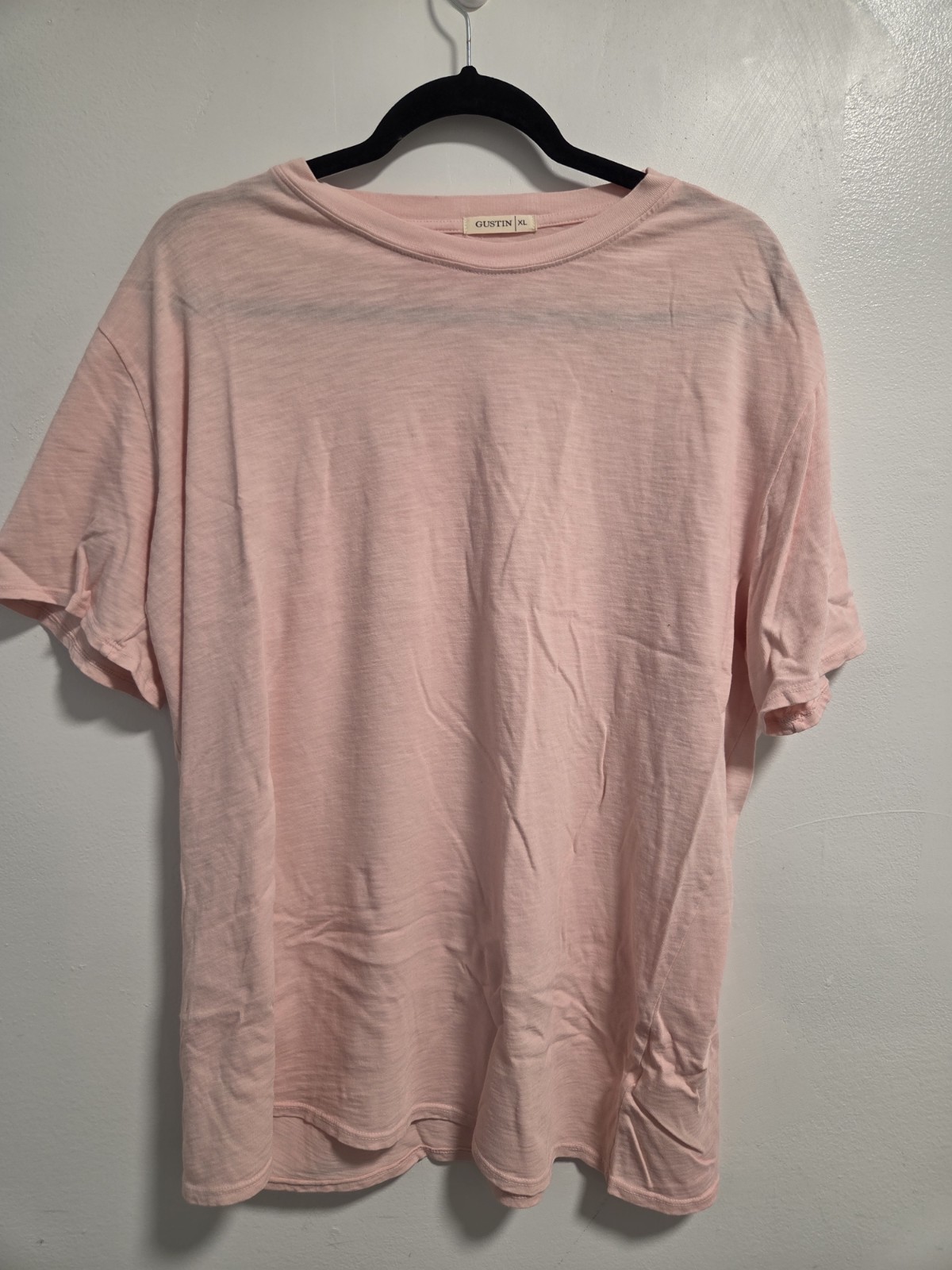 Gustin Mens t shirt Slub Crewneck pink peach XL new