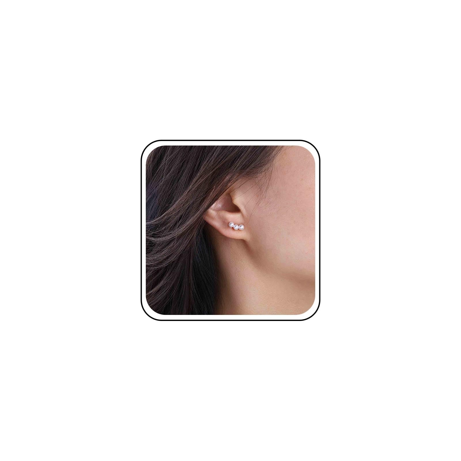 Yheakne Vintage Pearl Ear Climber Earrings Gold Small, Silver2