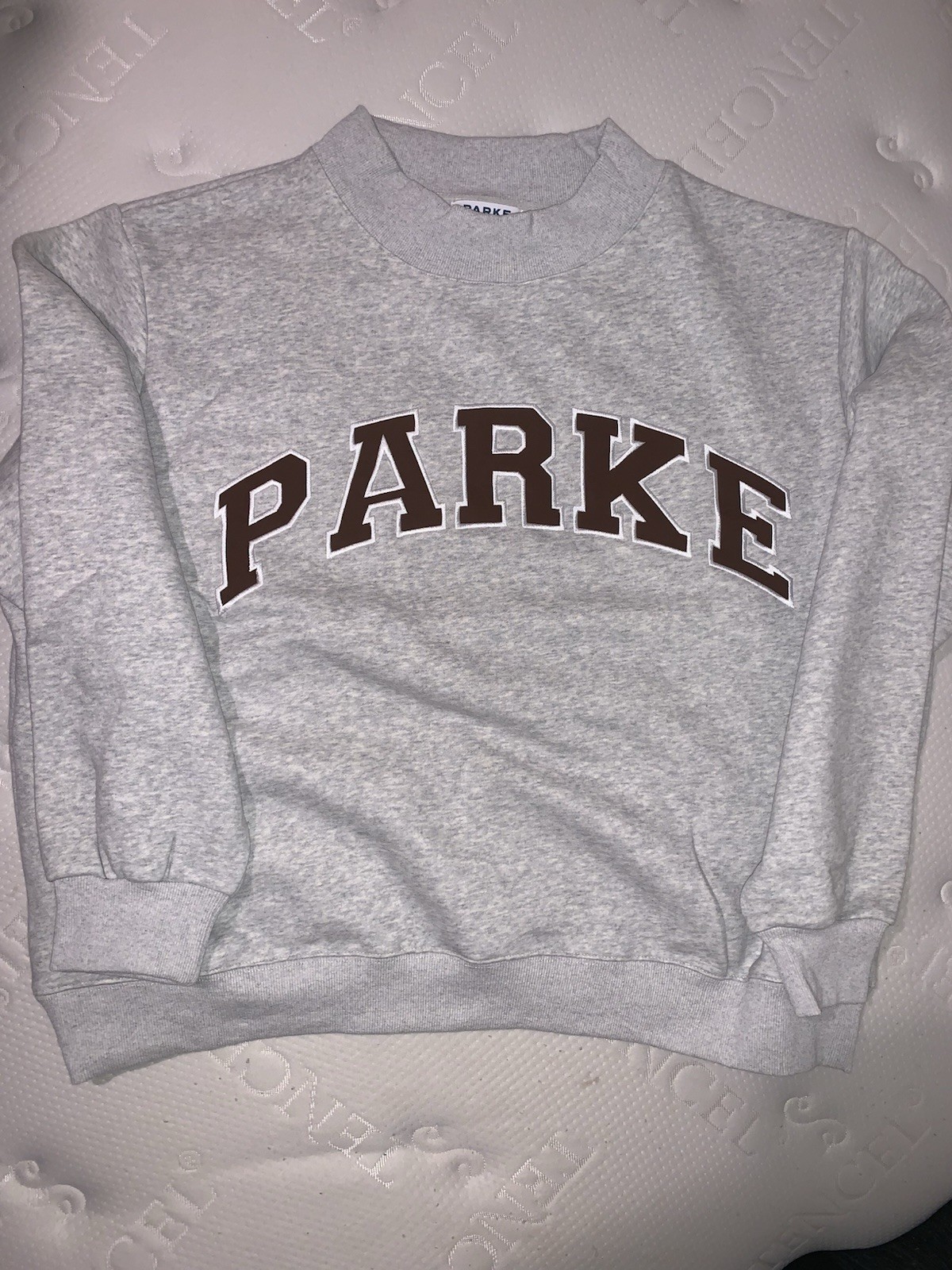 Parke Sweetheart Hearts Mockneck Sweatshirt Valentine\'s Day, Gray/Red, L/Xl