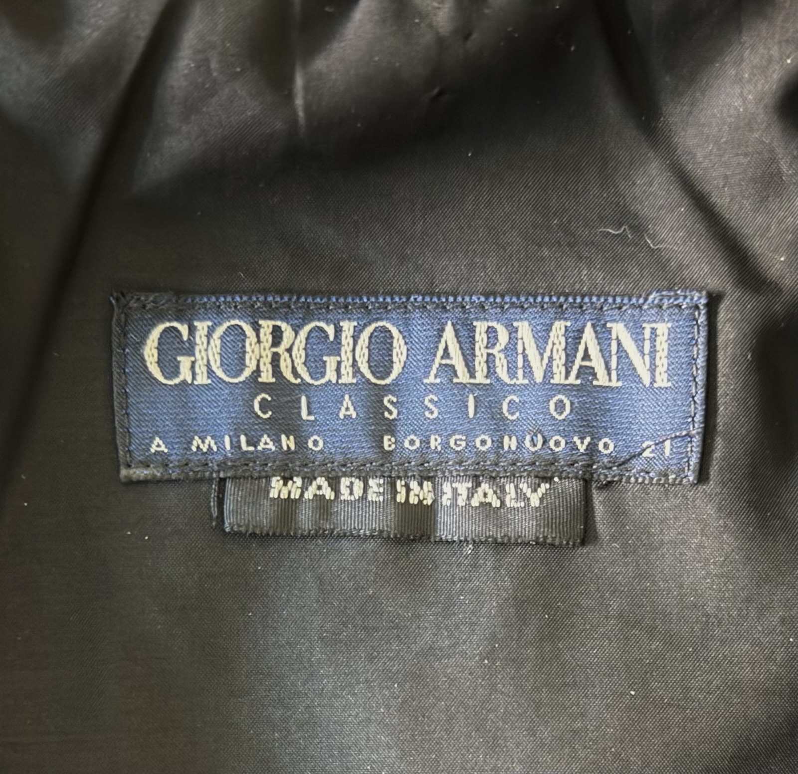 VTG Giorgio Armani Classico Black Label Trench Coat Men\'s 52 L Mint W/ Spares