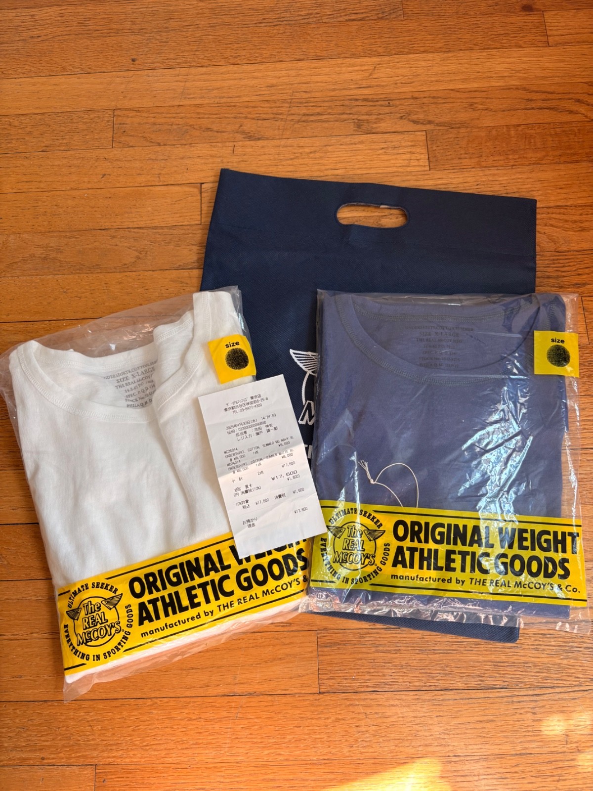 Real Mccoy t-shirts - 2 brand new size X-Large White, Navy Japan