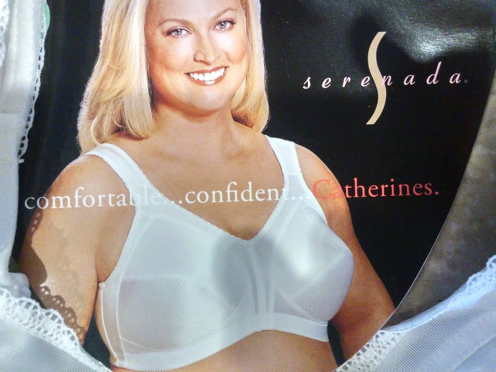 2pc Lot Serenada White Embossed Soft Cup Wireless Unpadded Cushioned Straps Bra 