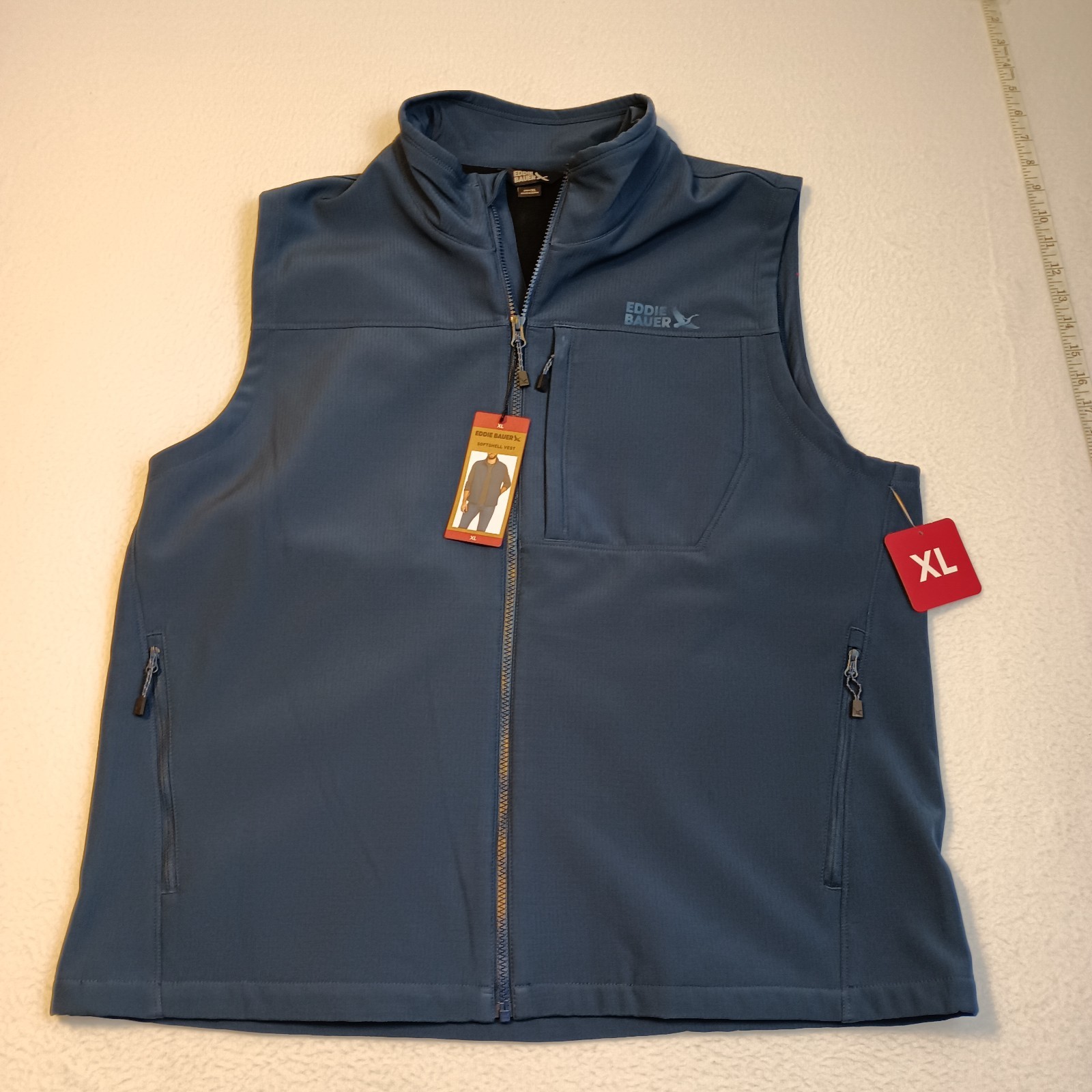 Men\'s S XL Vest Eddie Bauer Softshell Fleece Lined Zip Pockets NWT EB009968
