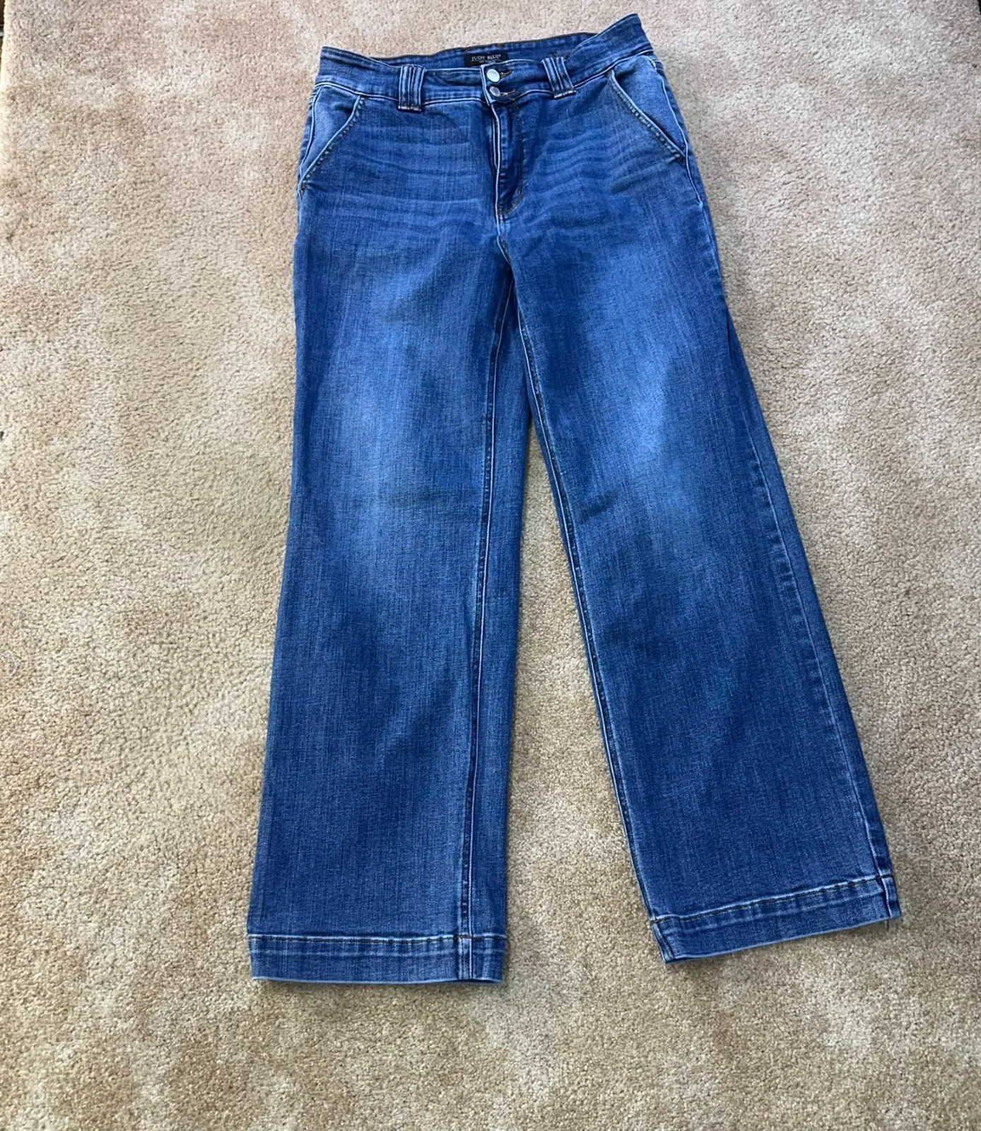Judy Blue wide leg Jeans Women\'s 13/31 Blue Stretch Denim High rise