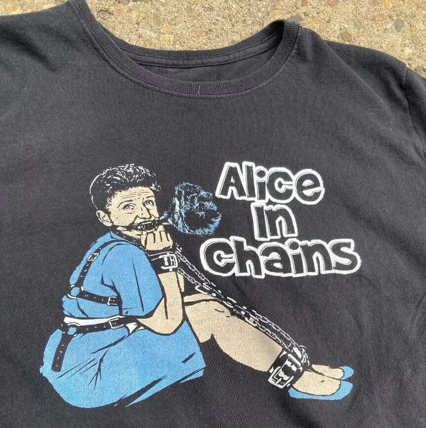 Alice in Chains Band Black Short Sleeve Cotton Unisex T-shirt Reprint S-5XL