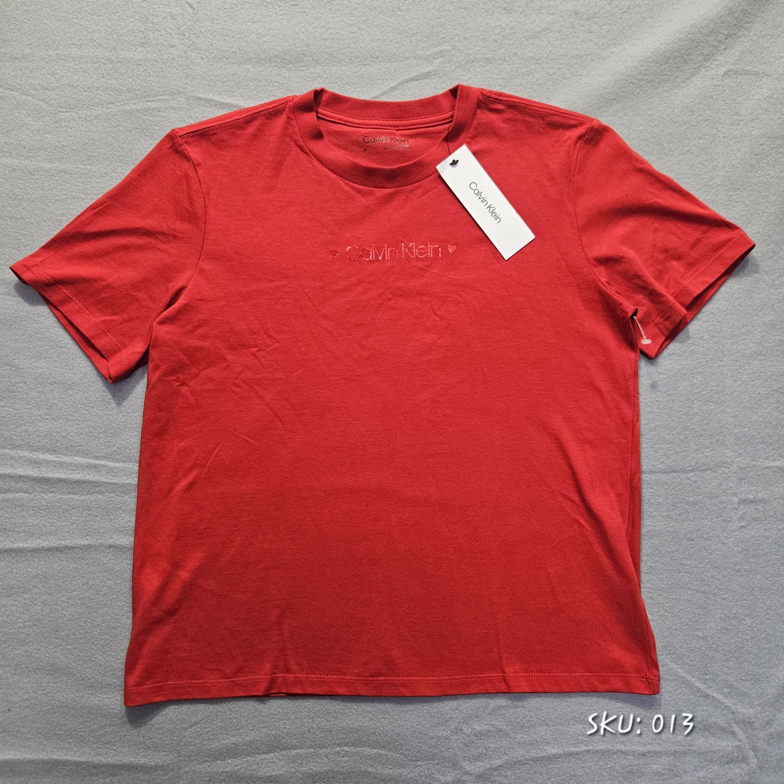 NWT - Calvin Klein Women\'s Size M, Red, Crewneck, Short sleeve T shirt
