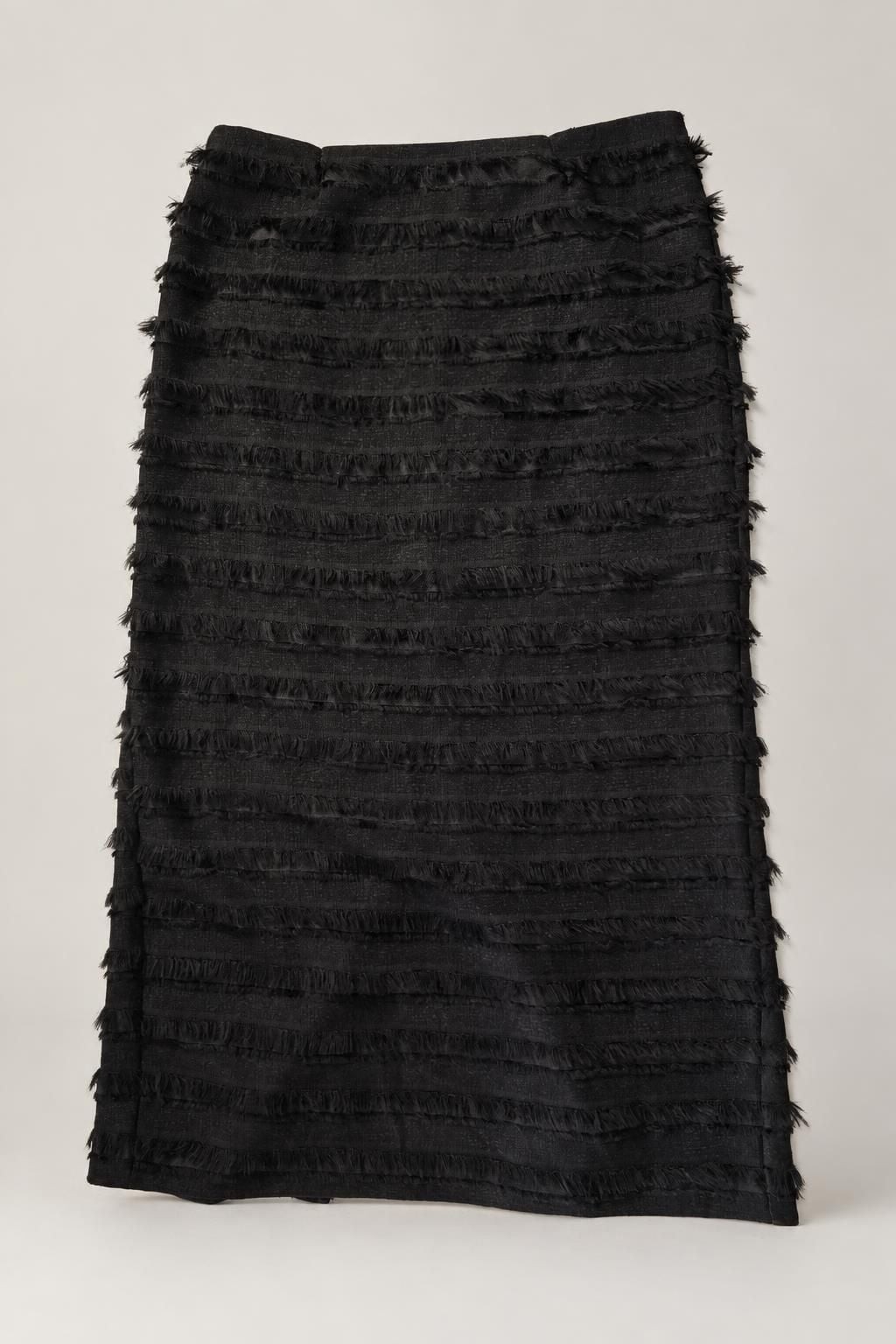 H&M Edition Fringe-Trimmed Midi Skirt Size 10 Brown