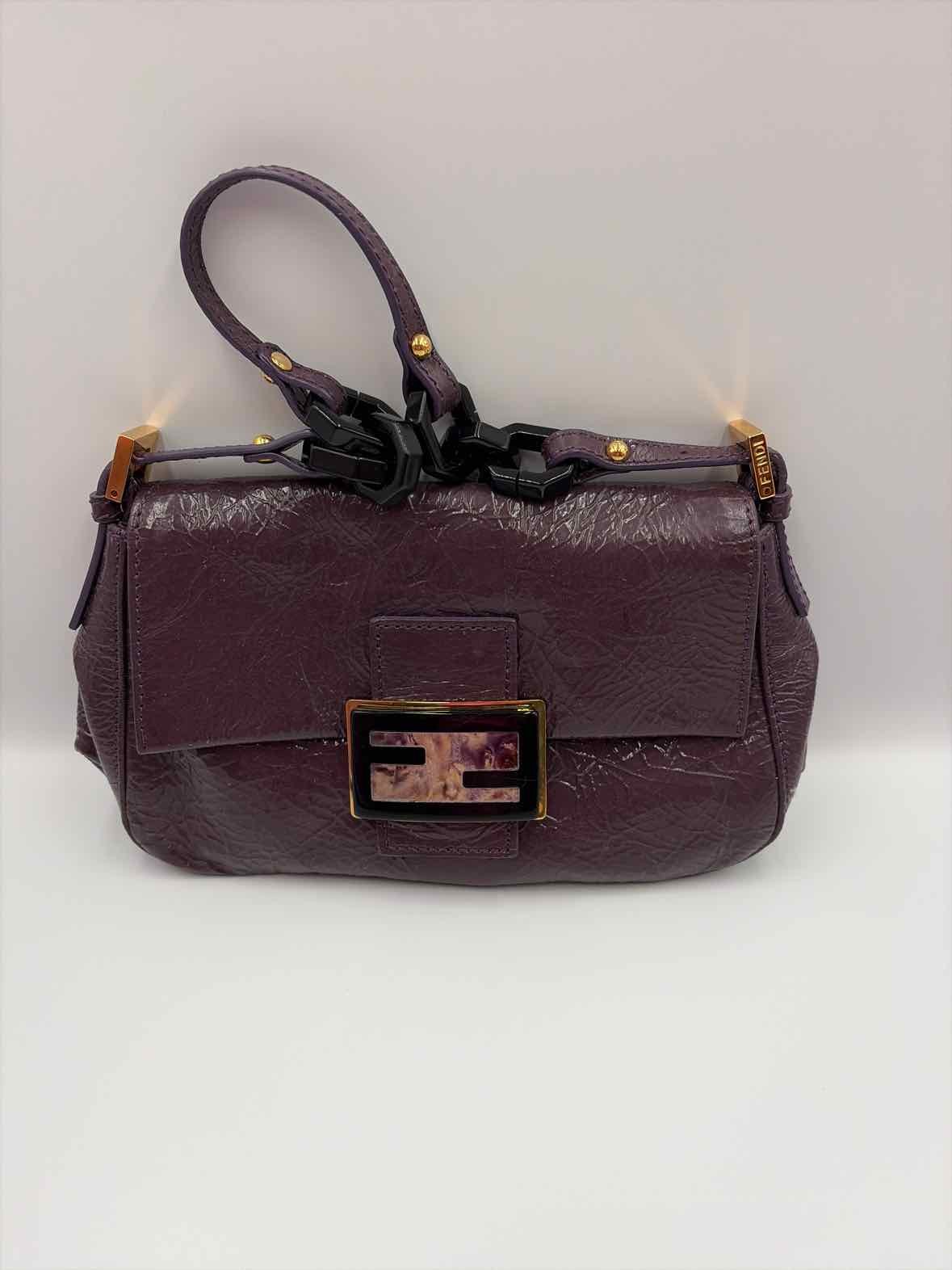 Pre-Owned Fendi Purple Patent Leather Mini Mamma Shoulder Bag