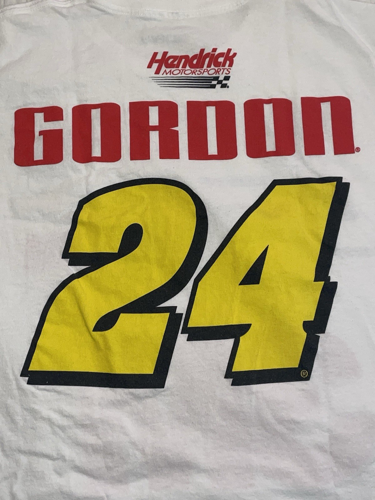 NASCAR Jeff Gordon #24 White TShirt Logo Mens•XL Official CrewNeck ShortSleeve