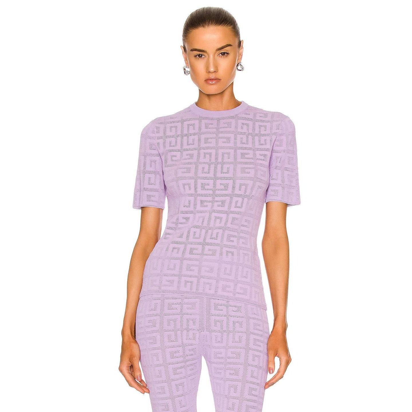 Givenchy 4G Monogram Jacquard Sweater Violet Mauve NWT Size M