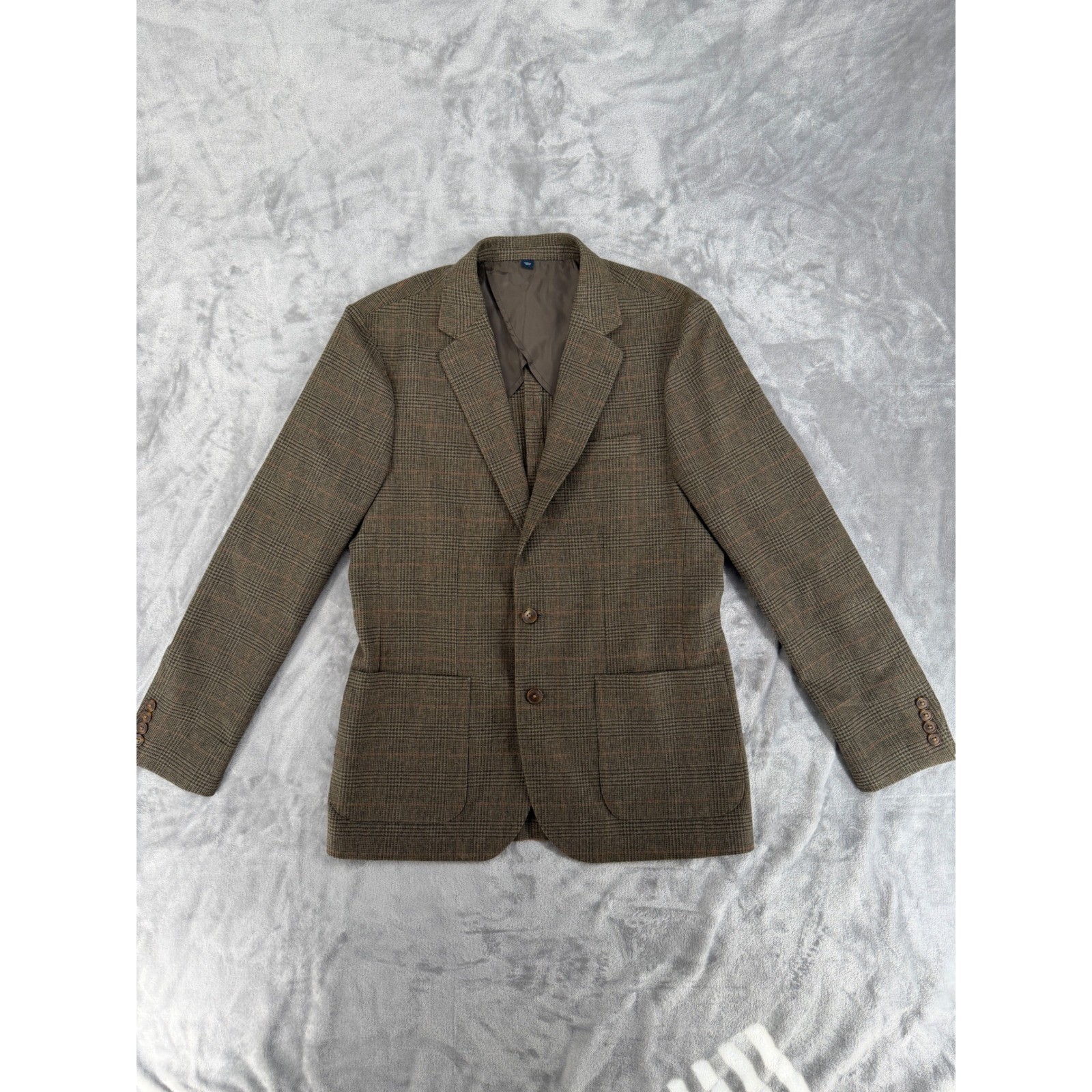 J.Crew Thompson Mens Blazer 40 Brown Glen Plaid Wool Blend Sport Coat CL719 NEW