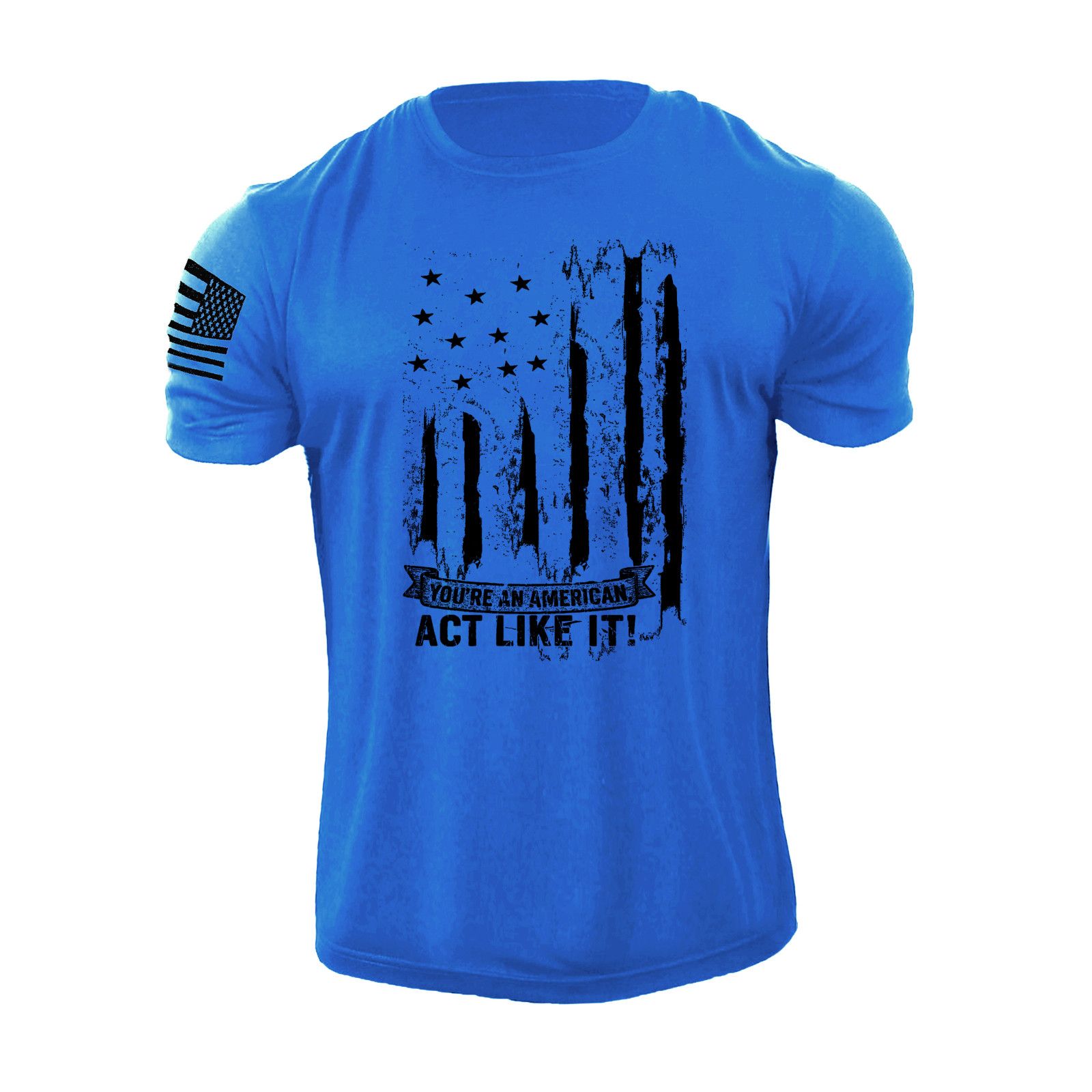New Men\'s Distressed USA Flag  T-Shirt Stylish Graphic Tee