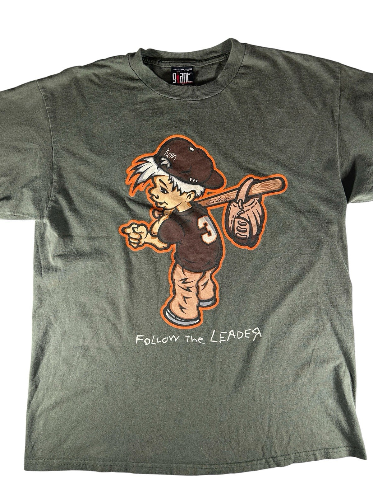 Vintage 90s Korn Follow The Leader Lil Slugger Band TShirt Giant by Tultex SZ XL