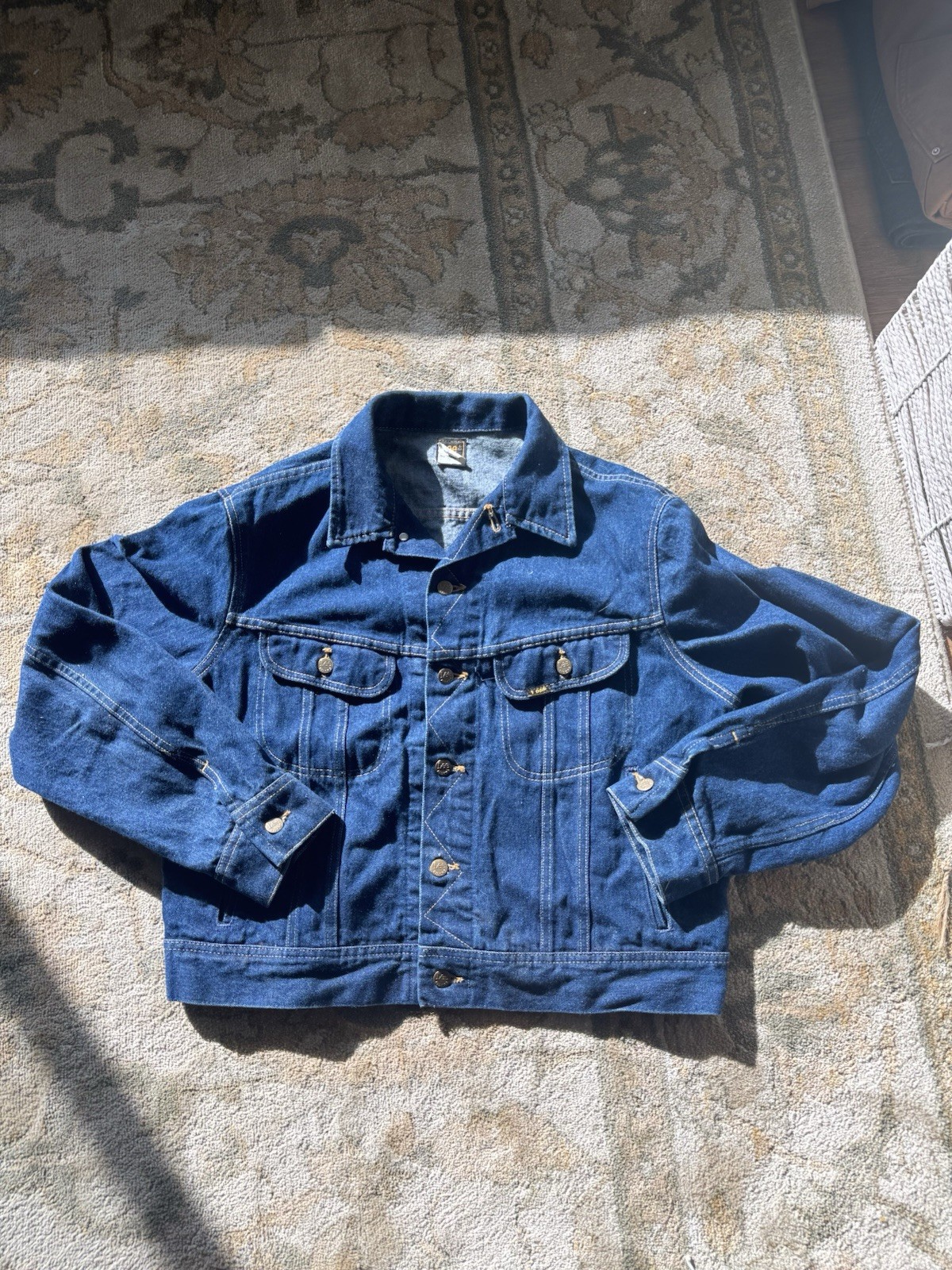 Lee Rider Dark Wash Denim Jacket 80s Vintage Size L