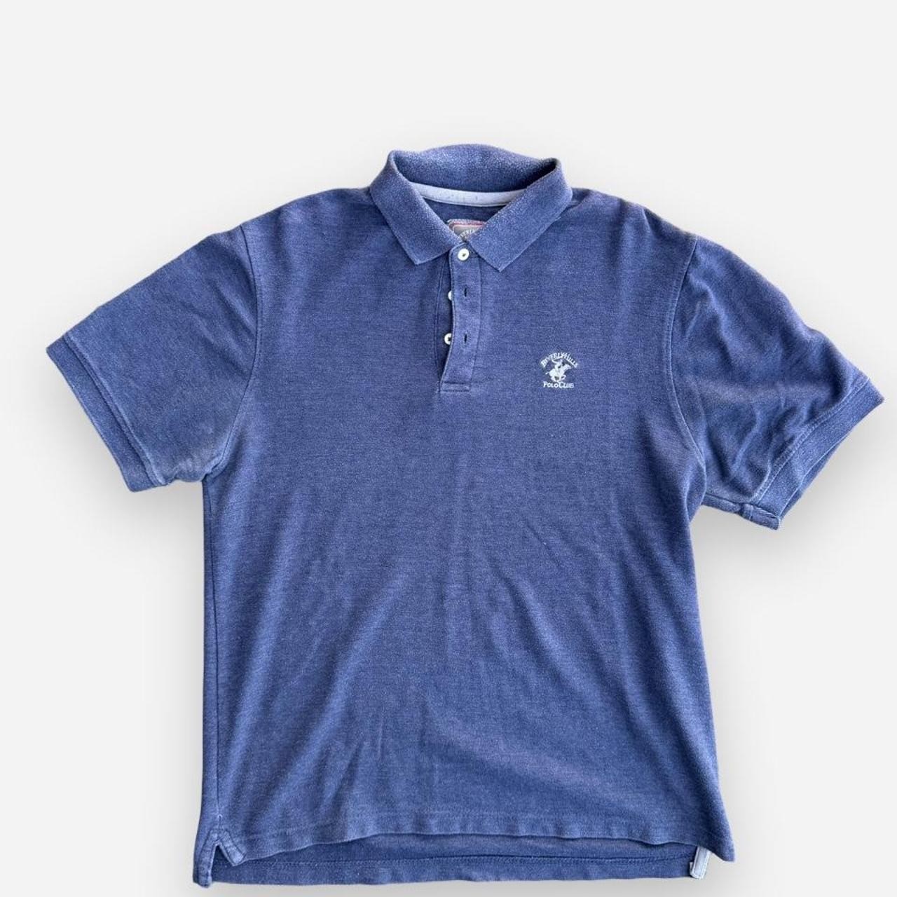 Beverly Hills Polo Club Mens Vintage Blue Polo Shirt Size M Short Sleeve Preppy