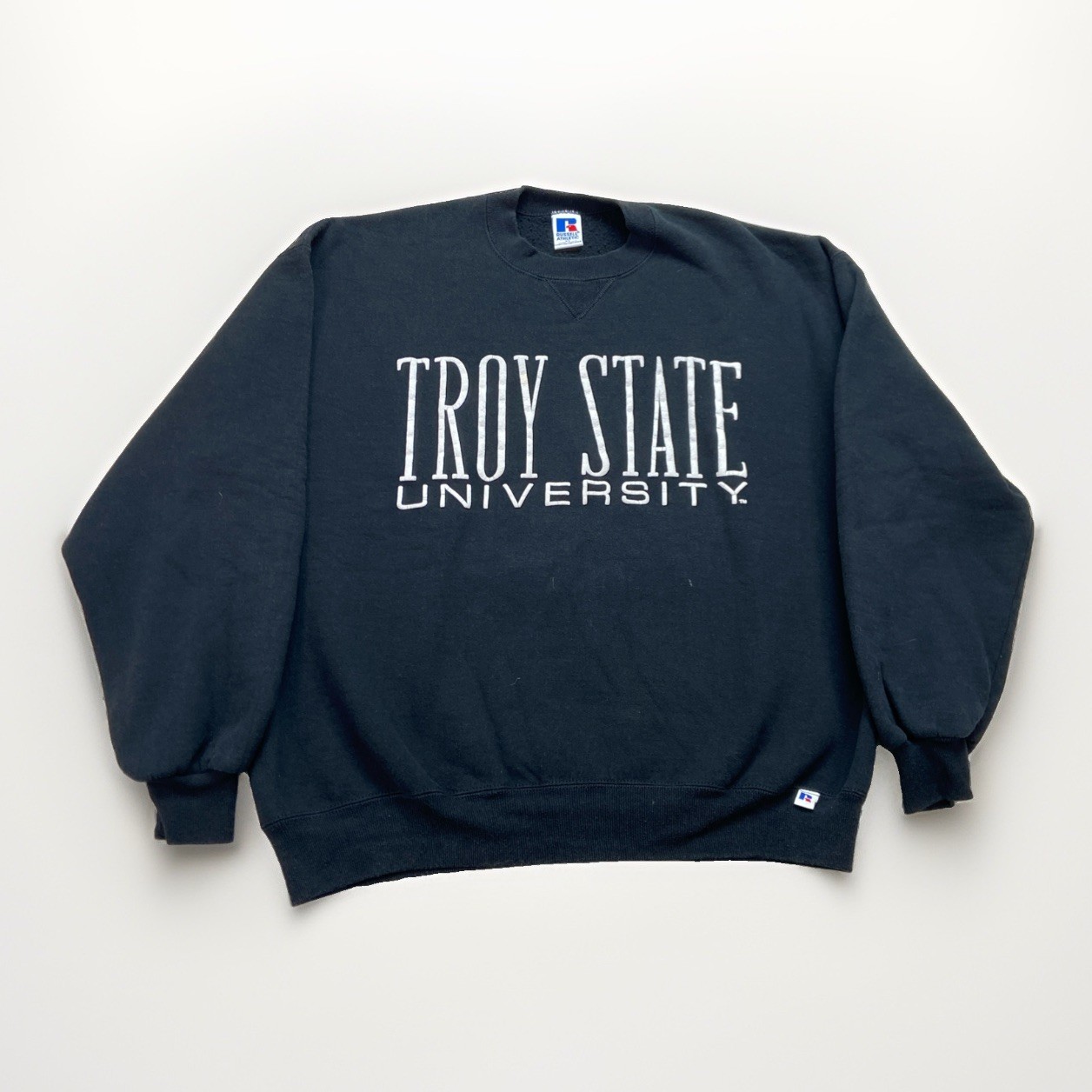 Vintage Troy State University Sweatshirt Mens XL Black Fleece 90s Trojans
