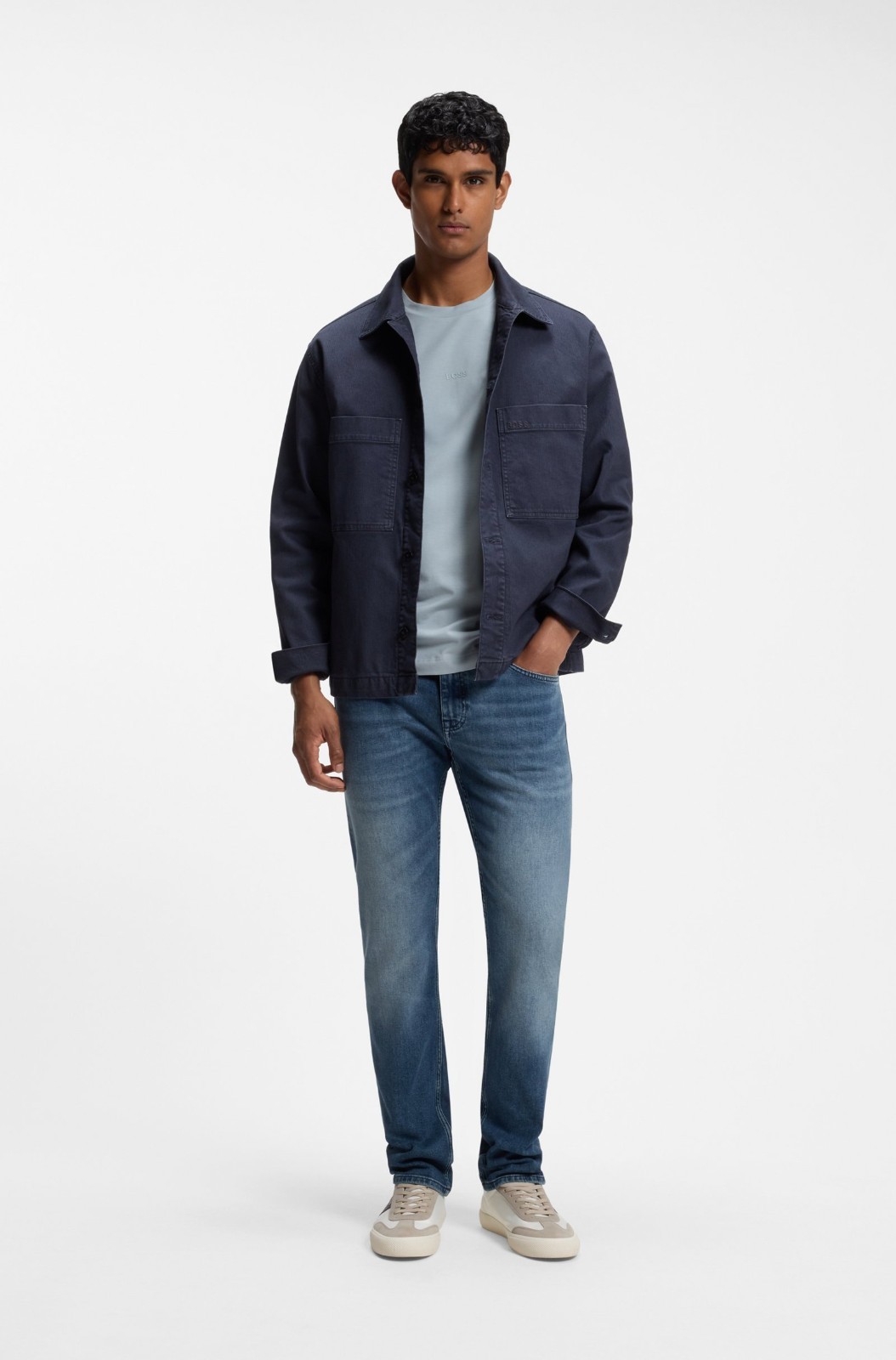 Boss By Hugo Boss Delaware Slim-Fit Jeans Blue Comfort-Stretch Denim Size 33/32