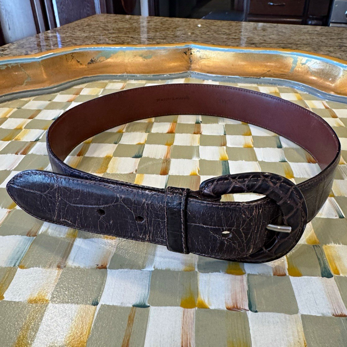 Ralph Lauren women’s vintage genuine alligator belt 30 made in Italy $1795 