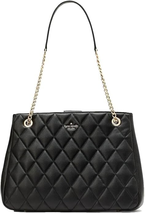 Authentic New  Kate Spade NY Carey Large Black Quilted Leather Tote Bag Purse