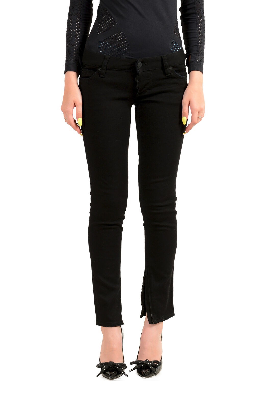 Dsquared2 Women\'s Black Straight Leg Skinny Jeans US XS IT 38