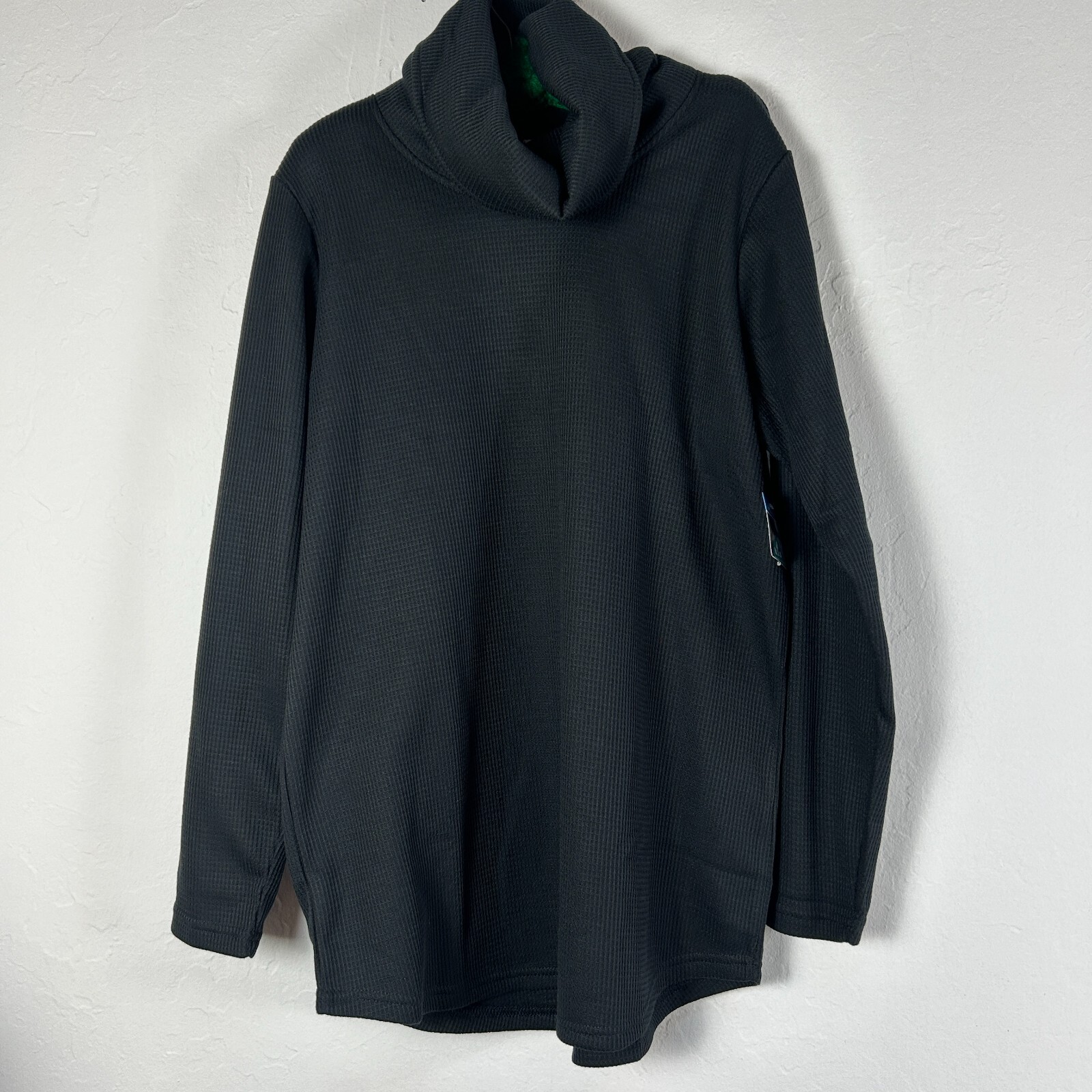 Columbia Holly Hideaway Waffle Cowl Neck Sweatshirt Medium Black Outdoor New $90