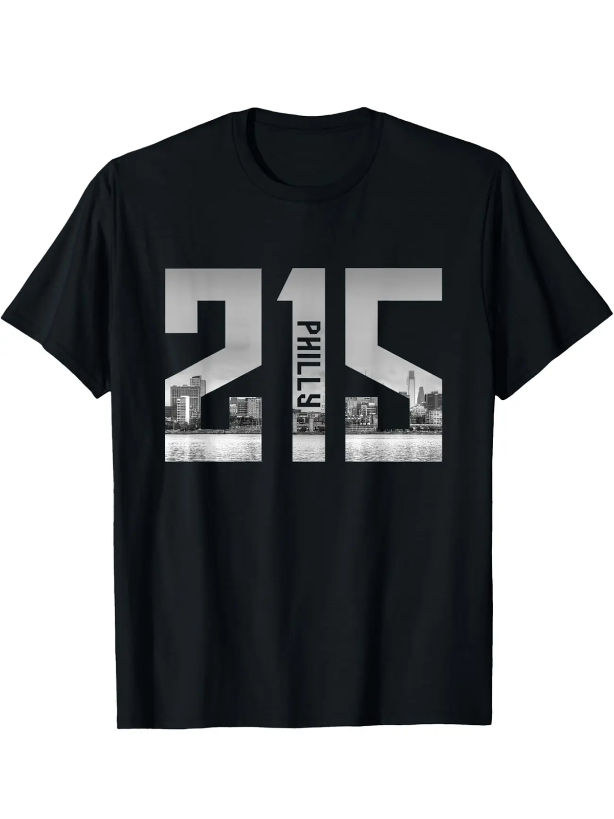 Vintage Philadelphia Philly 215 Area Code Skyline T-Shirt - Soft, Breathable Cot