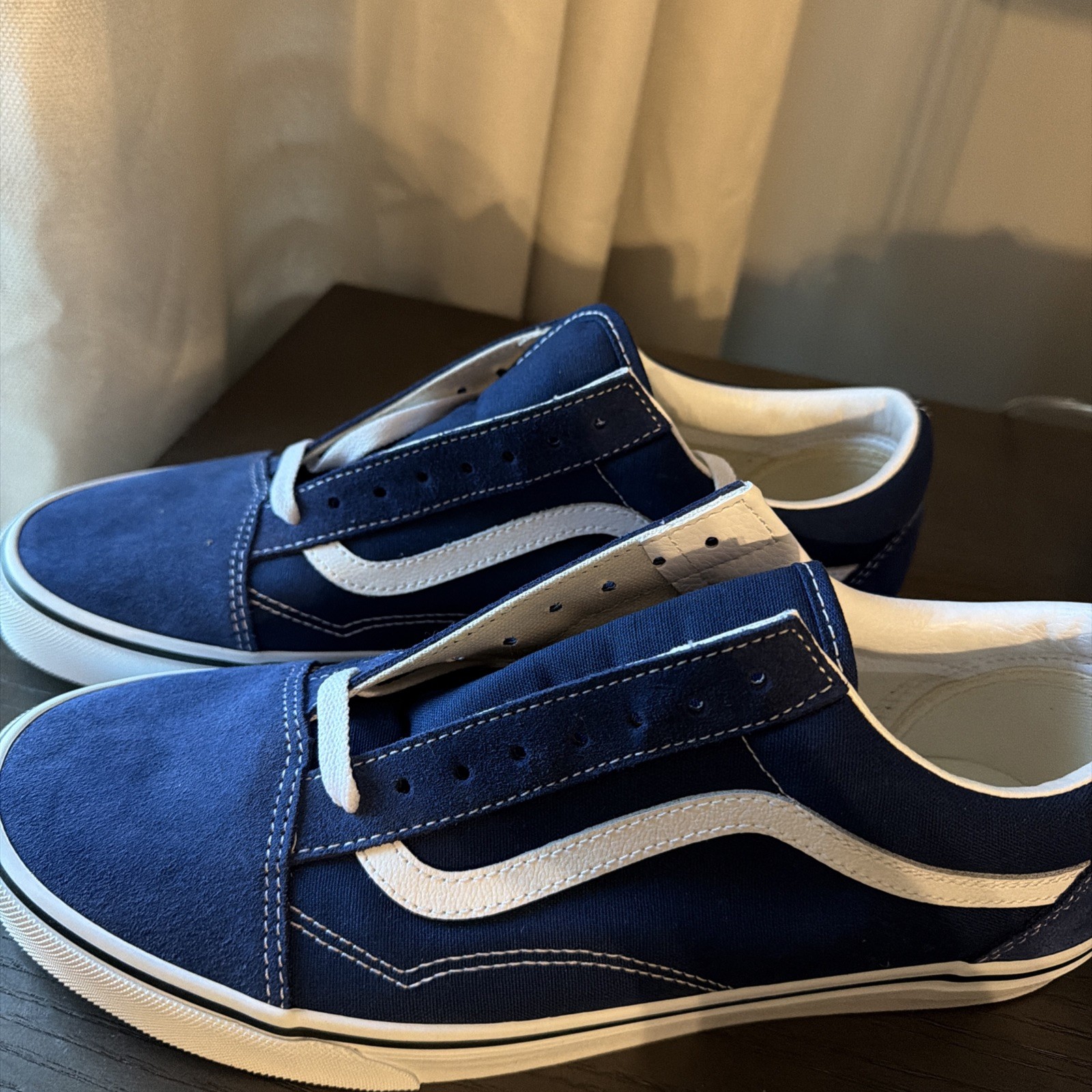 Vans Old Skool Navy Blue White Sneakers Men’s 10.5 Women’s 12 NEW