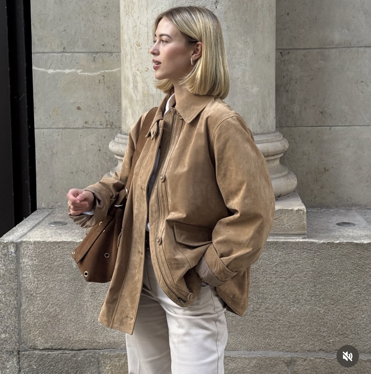 ZARA 100% SUEDE LEATHER JACKET VIRAL JACKET LIGHT SAND SIZE XS 4341/701