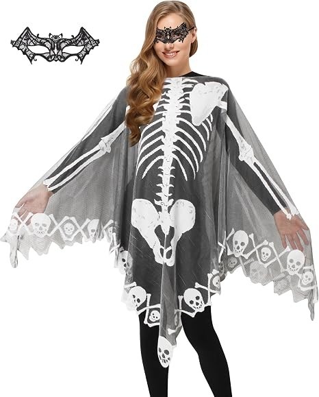2 PCS Skeleton Costume for Women,Halloween Costumes for Women Adult