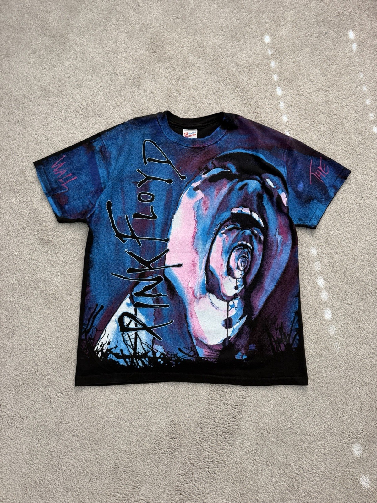 Vintage 1994 Pink Floyd ‘The Wall’ Screaming Face AOP Tee XL