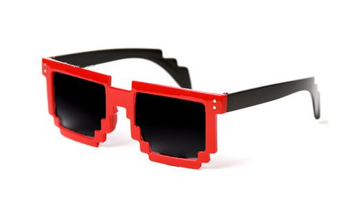 8 BIT PIXEL Retro Sunglasses Pixelated Video game Party Glasses 