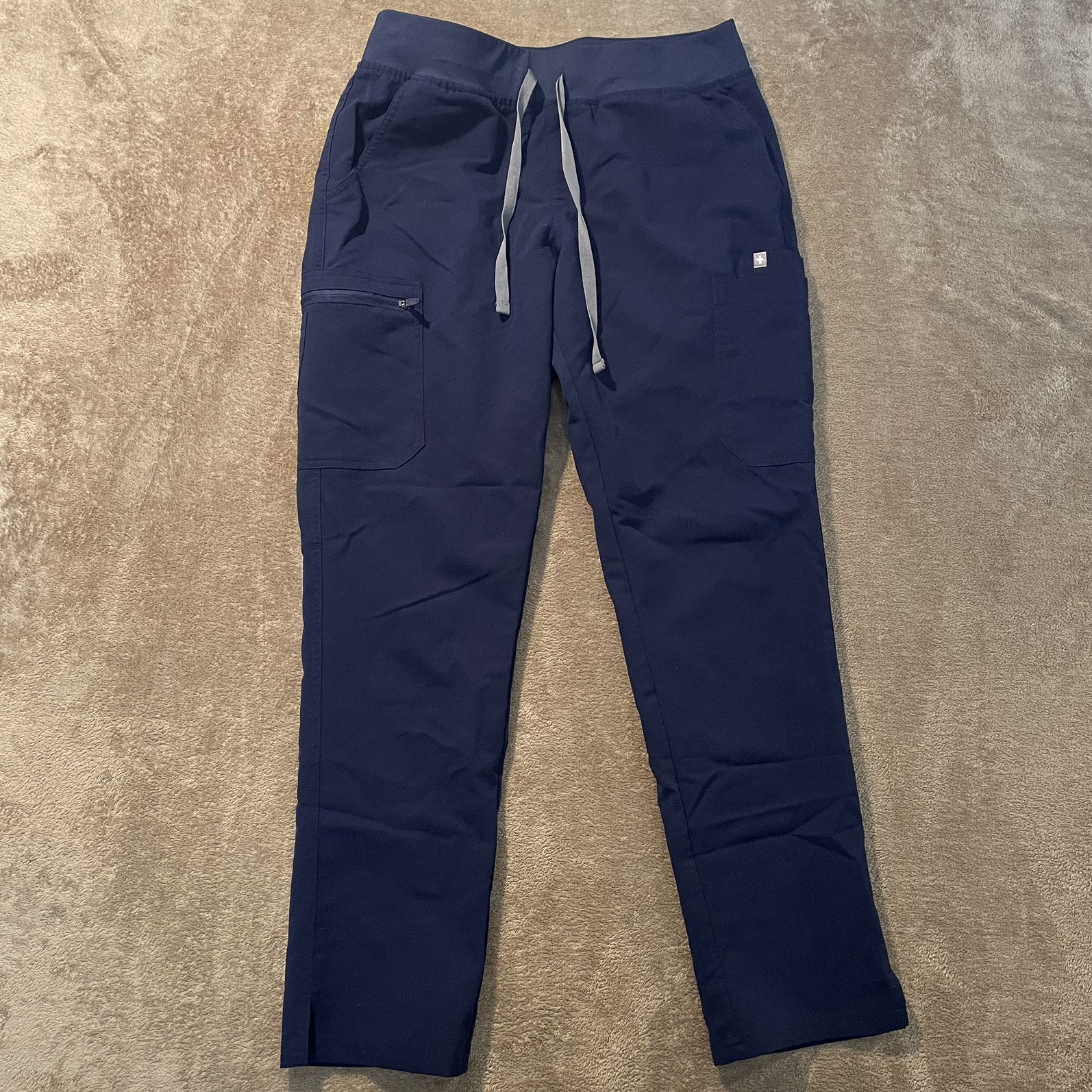 Figs Technical Collection Scrub Pants Womens Medium Navy Blue Straight Leg Nurse