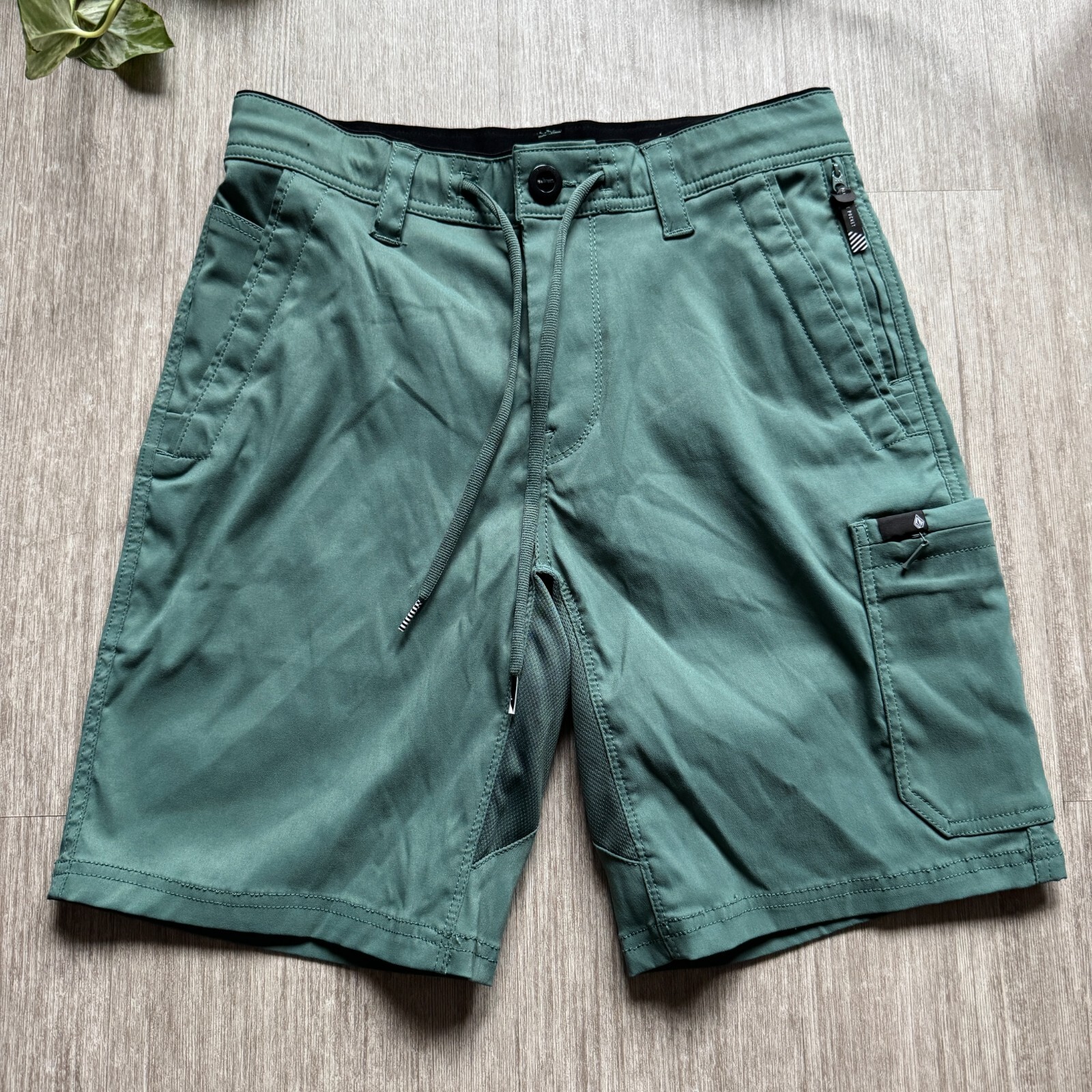Volcom Stone Trail Master Walk Cargo Shorts Forest Green V.Co Tech Men\'s 28