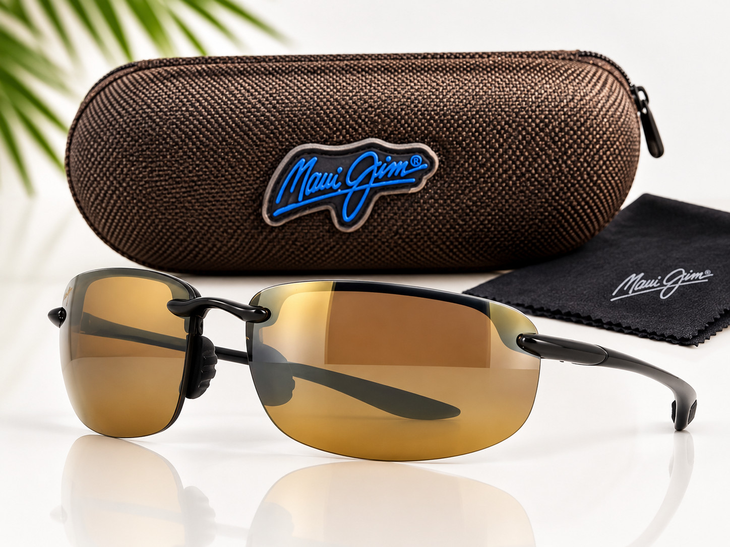 Maui Jim Ho\'okipa Gloss Black Tortoise / HCL Bronze Polarized Lens H407-02 NEW