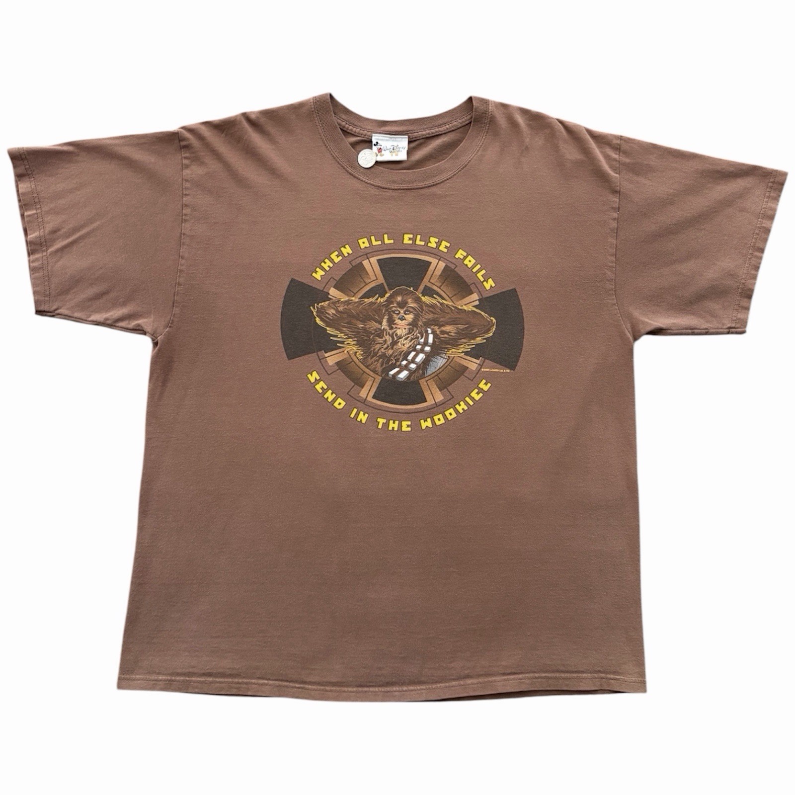 Walt Disney World Star Wars Wookiee Shirt XL 2002 Brown Y2K When All Else Fails